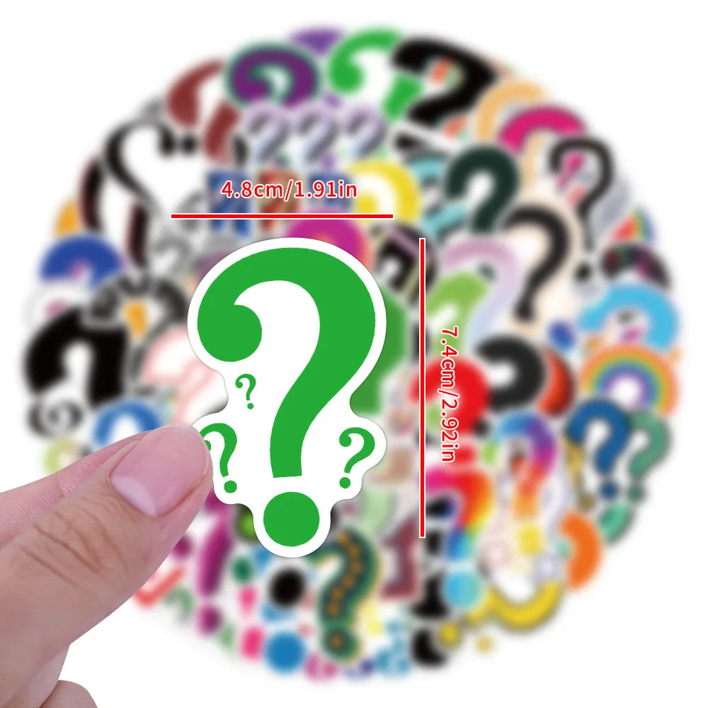 60/120PCS Fun Question Mark Graffiti Sticker Car Luggage Case Water Bottles Helmet Notebook Stationery Sticker