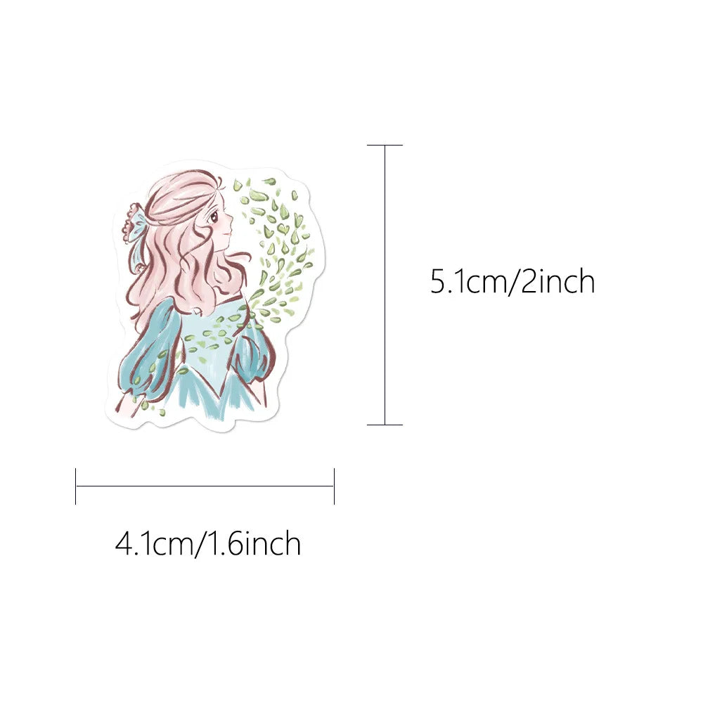 55/110PCS anime Girl Illustration Hand painted Sticker Decoration Handbook Luggage Case Notebook DIY Sticker
