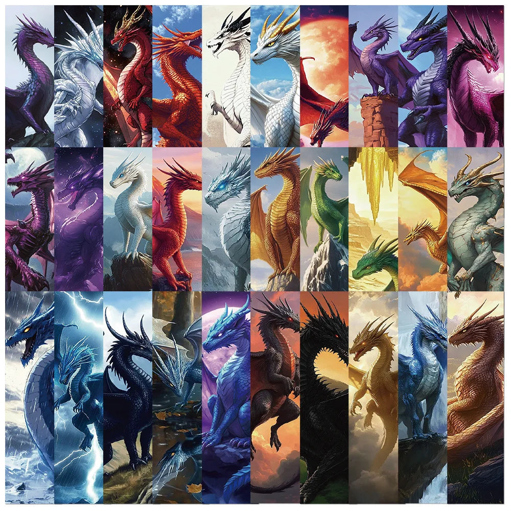 30PCS Cartoon Retro Dragon Wing Bookmarks