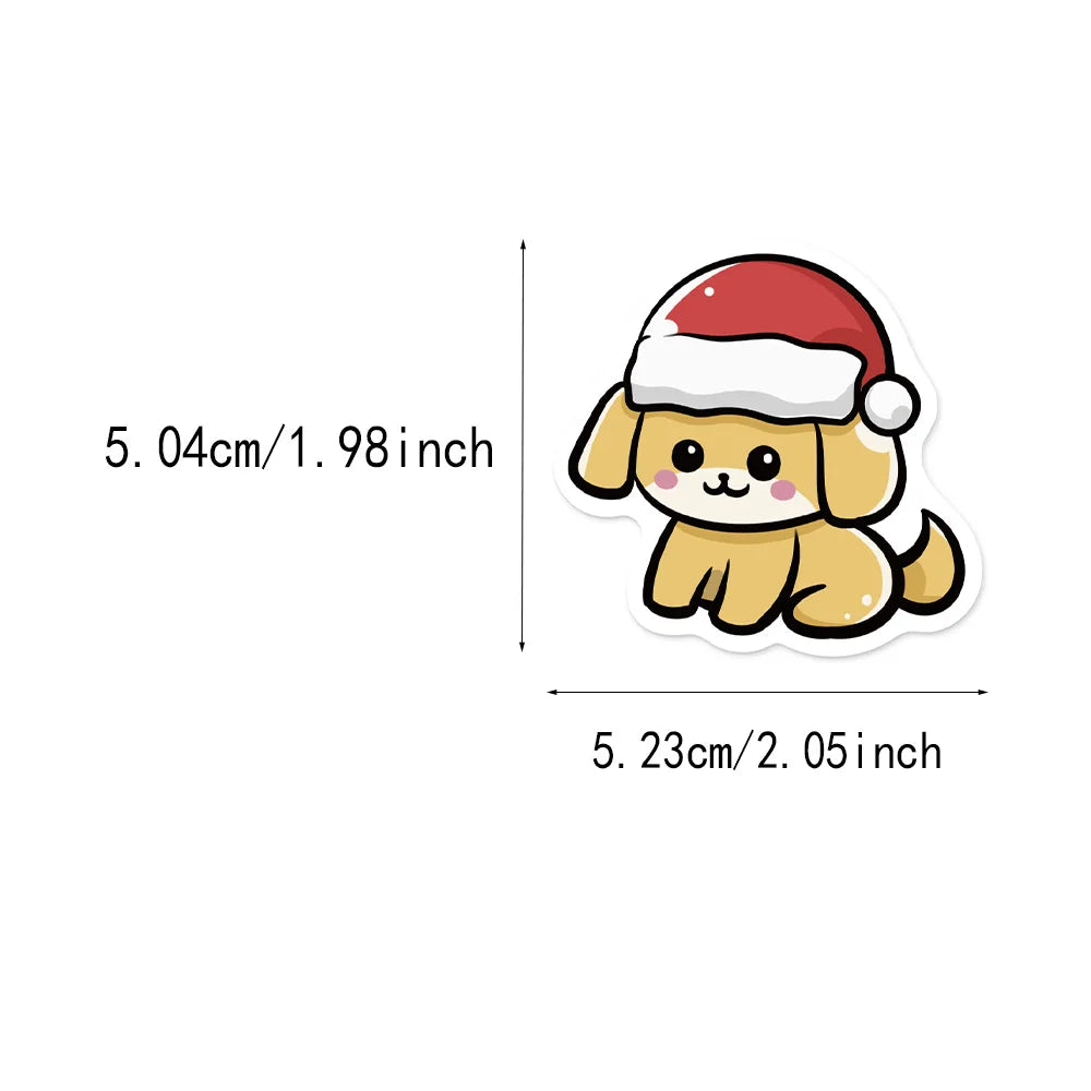 50PCS Cartoon Christmas Festival Gift Santa Claus Sticker Pack DIY Brochure Decoration Tablet Computer Toy Stickers
