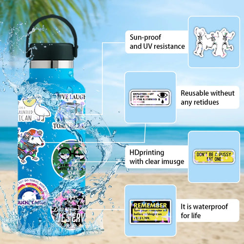 100/200PCS Funny Laser Flash Graffiti Stickers Decoration Laptop Skin Helme Luggage Stationery Notebook Waterproof Stickers