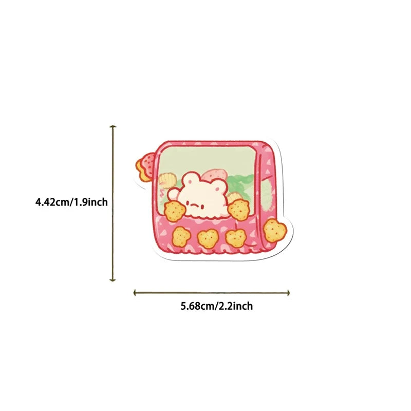 10/30/50PCS Cute Pink Food PVC Sticker Aesthetic Children's Decoration Scrapbooking Korean Stationery School Supplies for Kids
