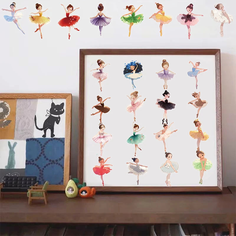 50PCS Creative Ballet Sticker Harajuku Waterproof Scrapbooking Aesthetic Living Handmade Phone Creative Skateboard Decal