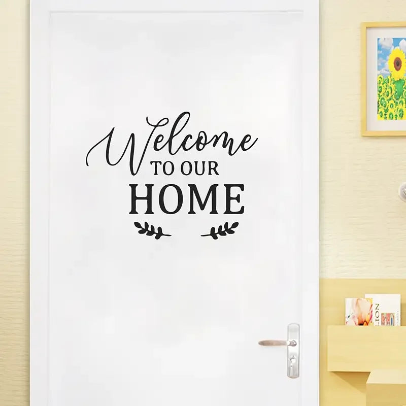 1pc of Creative 'Welcome to Our Home' English Wall Sticker, Self-Adhesive Background Decoration Wall Sticker