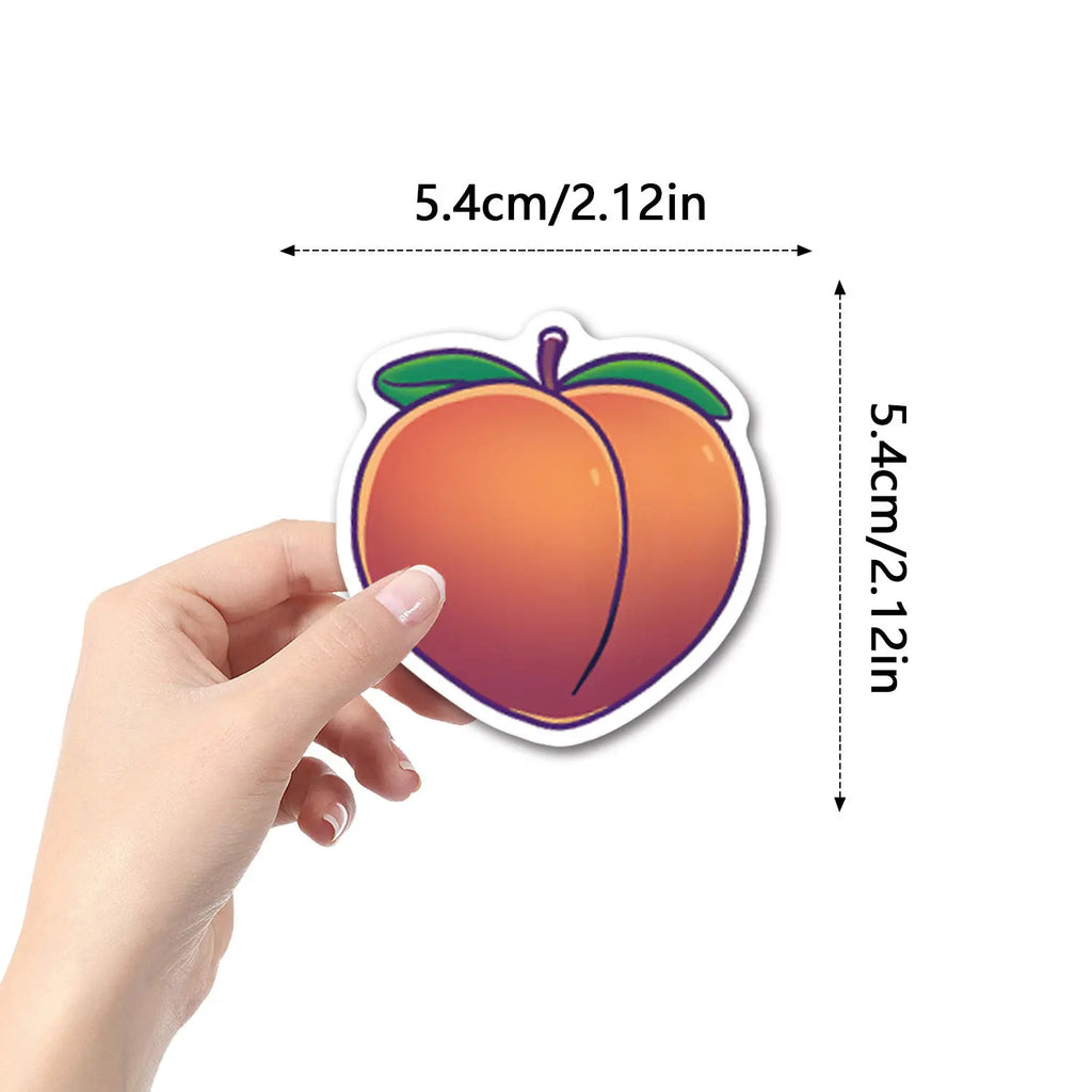 55/110PCS Cartoon Peach Cute Fruit Peach Graffiti Sticker Car Luggage Water Cup Sticker