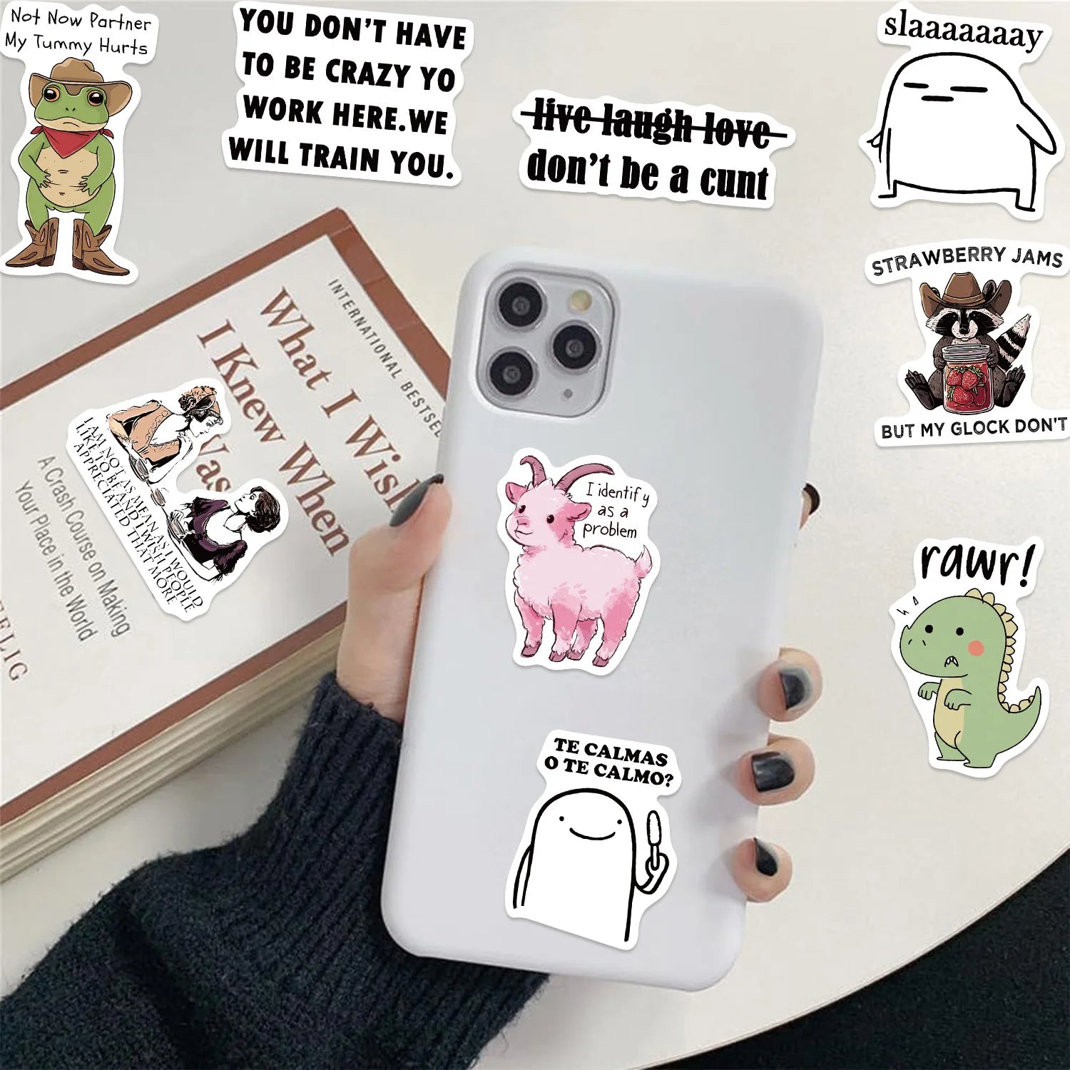 50/100PCS Funny Stickers Painted Graffiti English Patterns DIY Laptop Phone Decoration Waterproof Stickers