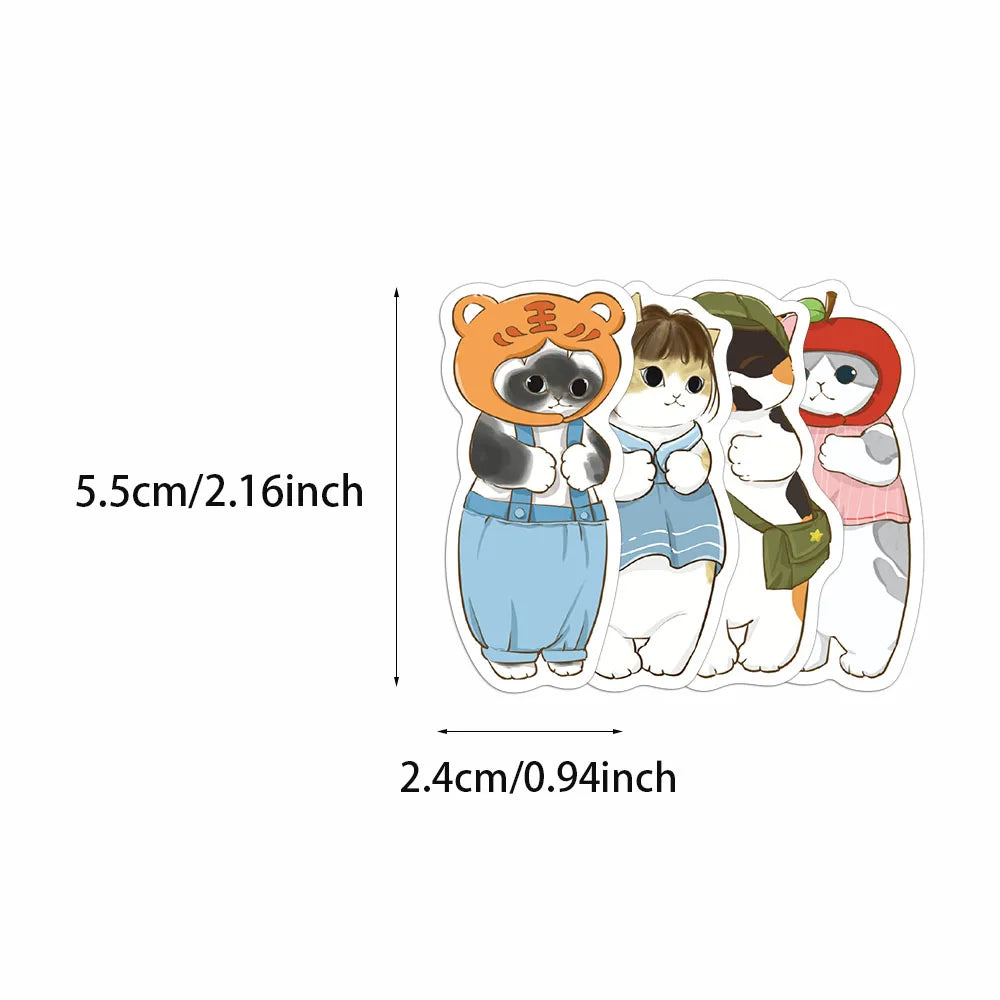 50PCS Creative Popular Clothing Headwear Cat Cute Cartoon Fun Stickers DIY Manual Account Phone Case Notebook Skateboard