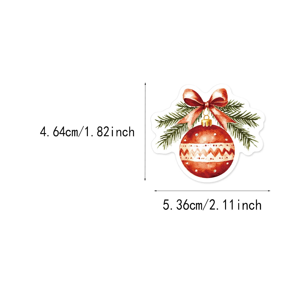 50PCS Cartoon Christmas Balls Fun Decoration Christmas DIY Stickers Album Manual Mobile Luggage Skateboard Waterproof Stickers
