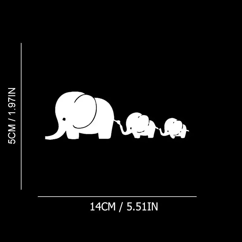Cartoon Elephant Mom And Kids Car Stickers For Laptop Water Bottle Car Truck Van SUV Motorcycle Vehicle Paint Window Wall Cup To
