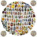 200PCS Cartoon Insect Stickers Exquisite DIY Handbooks Car Water Cups Waterproof Hot Stamping Stickers