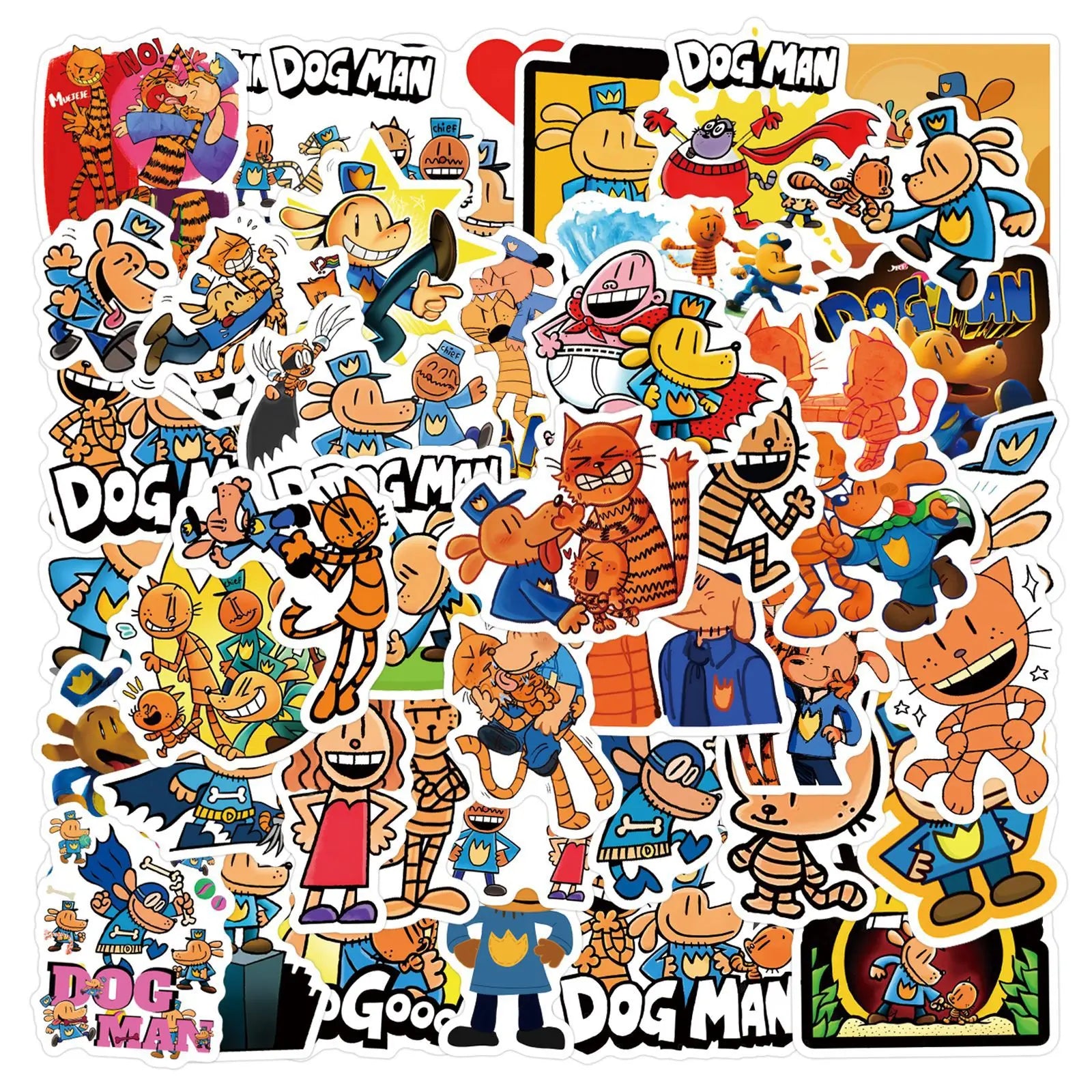 55PCS Cartoon Dog Man Detective Dog Cartoon Graffiti Stickers Luggage Bottle Helmet Stationary Stickers