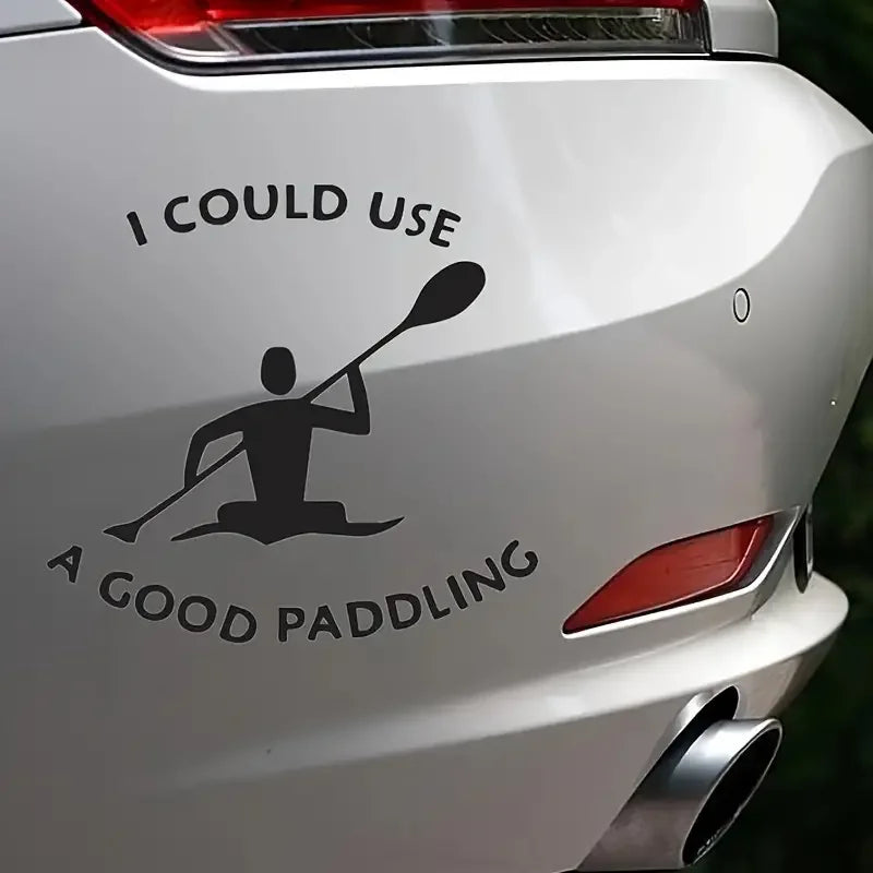 1pc Black Car Stickers, Auto Logo Decorative Stickers, Kayaker Car Styling Stickers, Car Decoration (I Could Use A Good Paddling