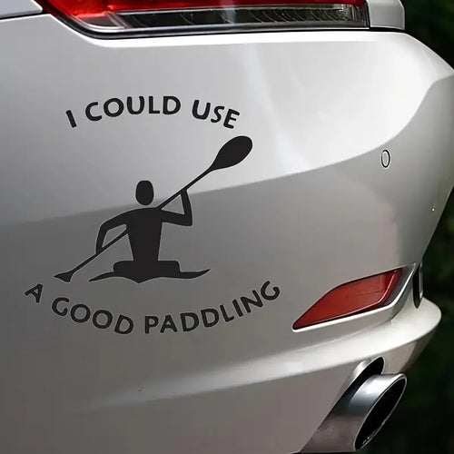 1pc Black Car Stickers, Auto Logo Decorative Stickers, Kayaker Car Styling Stickers, Car Decoration (I Could Use A Good Paddling