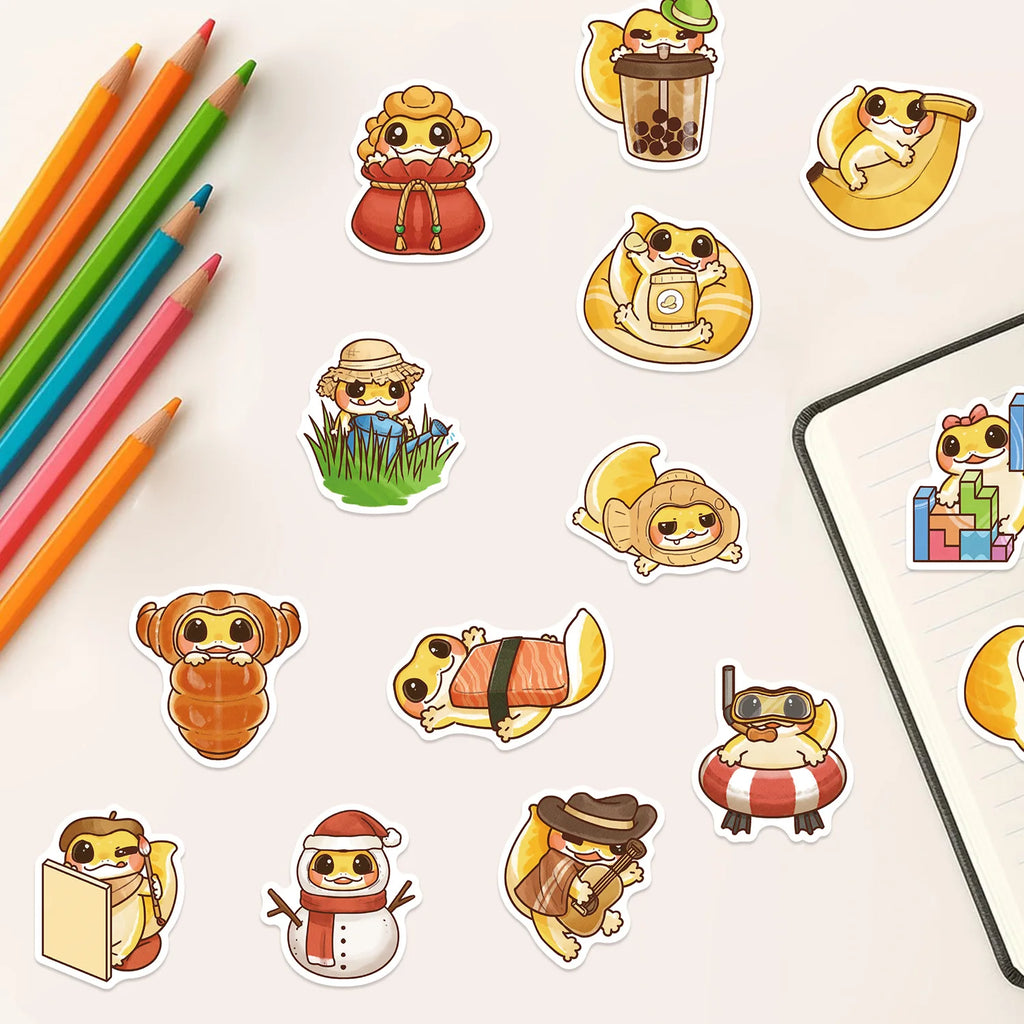 50/100PCS Cartoon Climbing Pet Guarding Palace Graffiti Stickers Decorative Guitar Notebook Luggage DIY Waterproof