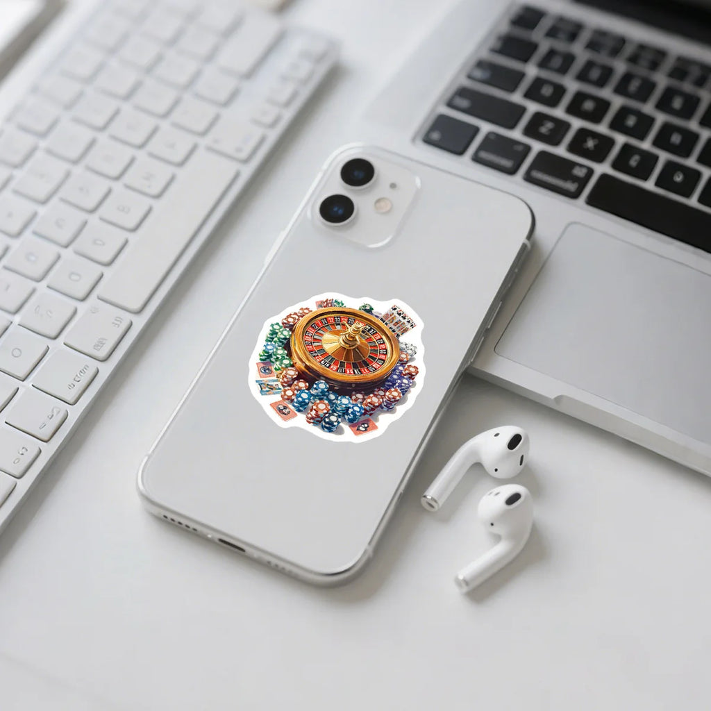 50/100 Pcs Cartoon Casino Props Colorful Doodle Stickers DIY Game for Laptop Phone Suitcase File Holder Removable Decals