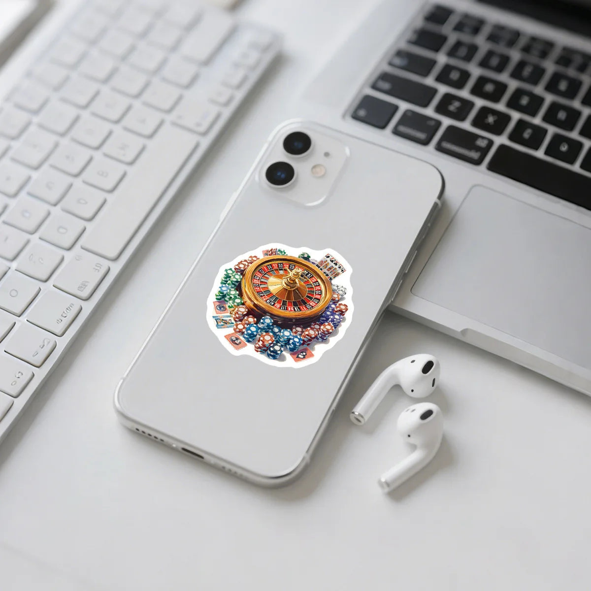 50/100 Pcs Cartoon Casino Props Colorful Doodle Stickers DIY Game for Laptop Phone Suitcase File Holder Removable Decals