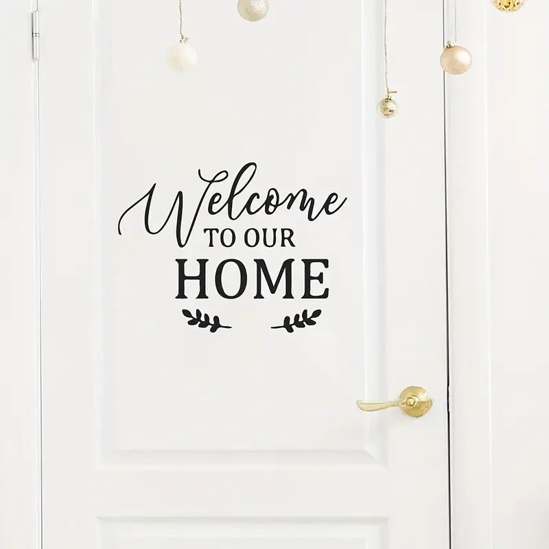 1pc of Creative 'Welcome to Our Home' English Wall Sticker, Self-Adhesive Background Decoration Wall Sticker
