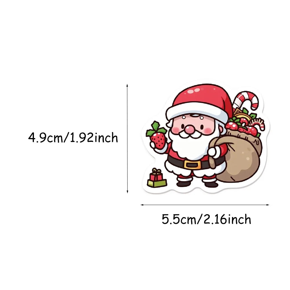 50/100PCS Kawaii Cartoon Santa Claus Aesthetic Stickers Toys Diary Laptop Scrapbook Decoration Graffiti Waterproof Stickers