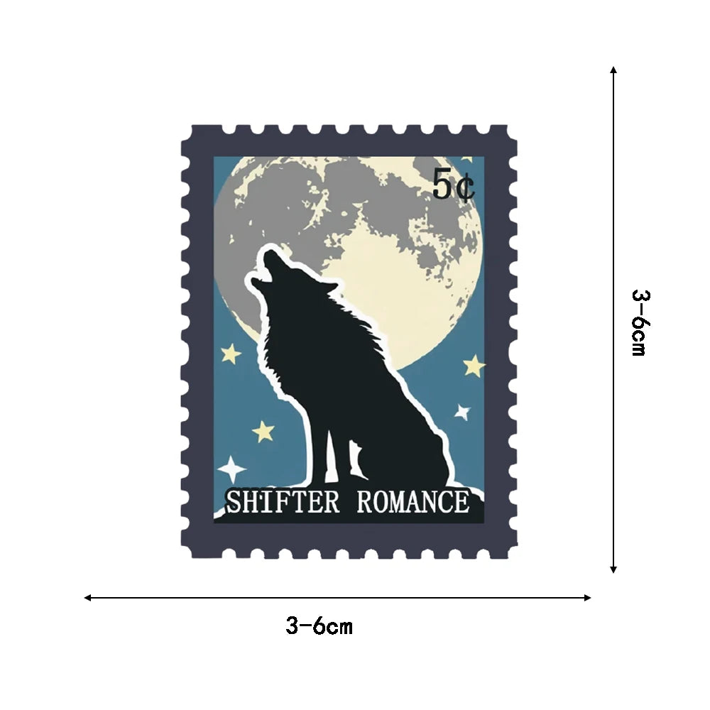 50PCS Book Trope Stamp Stickers Nostalgia Reading Graffiti PVC Card Phone Laptop Scrapbooking Waterproof Aesthetic Sticker