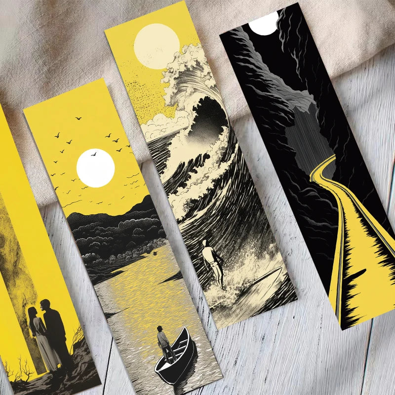 30PCS Imagination Of Three Dimensional Sunlight Yellow Bookmarks Reading Living DIY Laptop Luggage Skateboard Gifts Bookmark ﻿