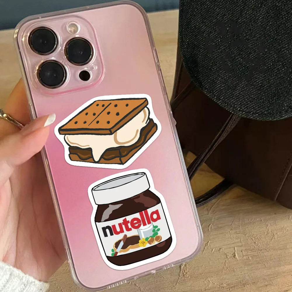 50PCS Brown Aesthetic Decorative Cartoon Stickers Fun Stickers DIY Manual Scrapbook Fixed Phone Laptop Stickers Toy