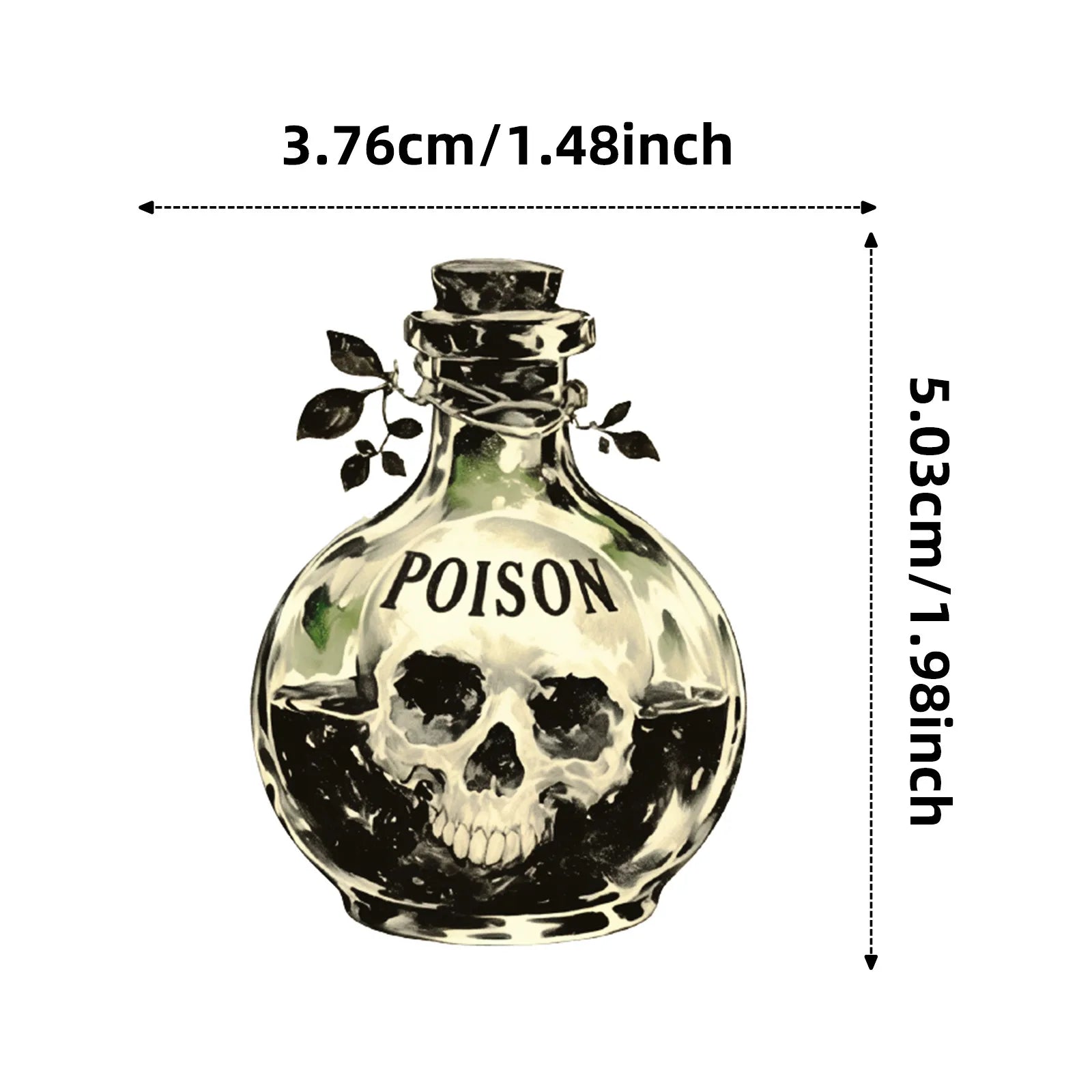 50-Piece Gothic Skull Spider Crow Apothecary Graffiti Stickers for Notebook Luggage Refrigerator Decorative Stickers