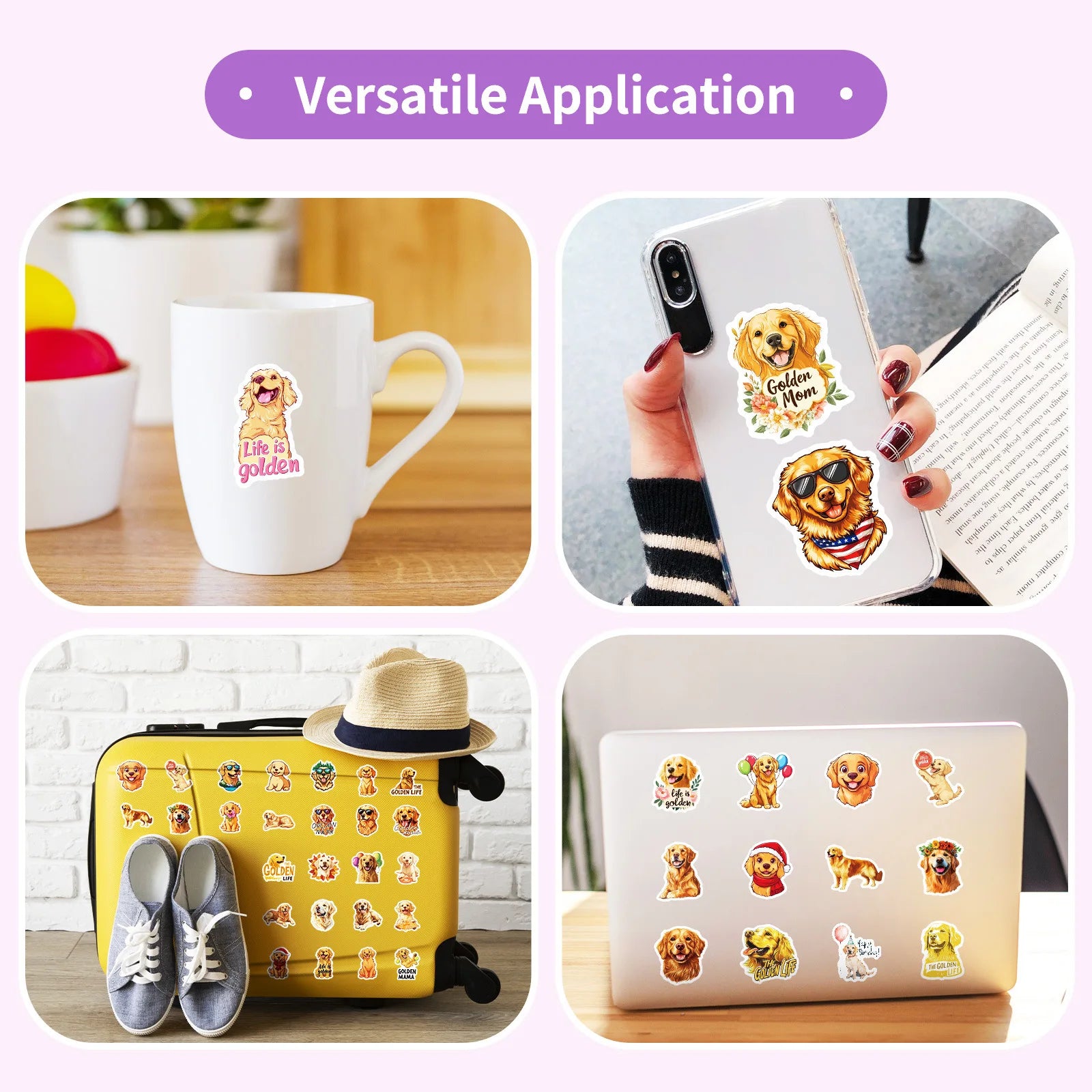 50PCS Cartoon Pet Dog Graffiti Stickers Decoration Mobile Skateboard Helmet Laptop Stationery Stickers