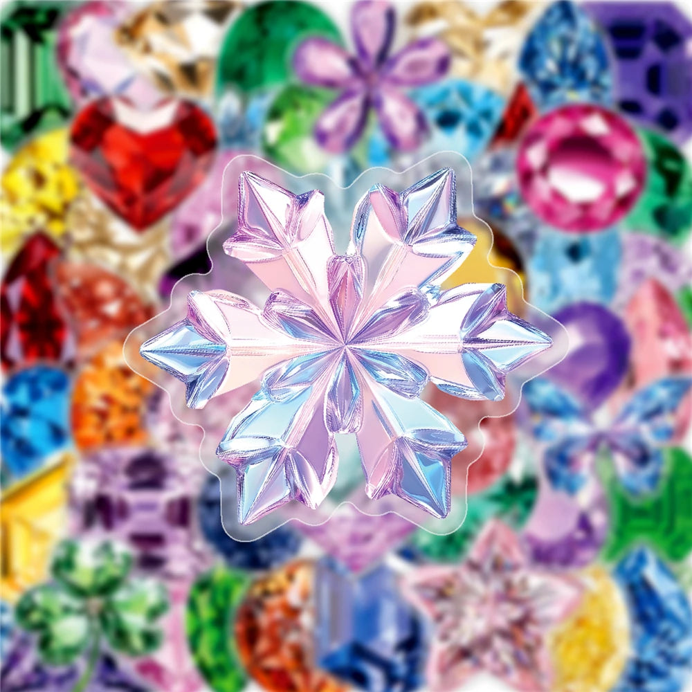 50/100 Pcs Ins Style Colorful HD Diamond Gem Stickers PET Clear Waterproof for Cup Phone Laptop File Holder Diary Decals