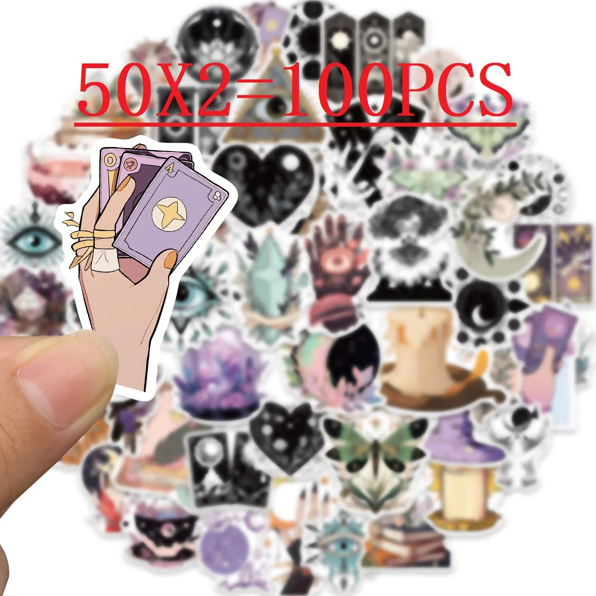 50/100PCS Halloween Magic Witch Graffiti Stickers Decorative Guitar Luggage DIY Creative Waterproof Stickers