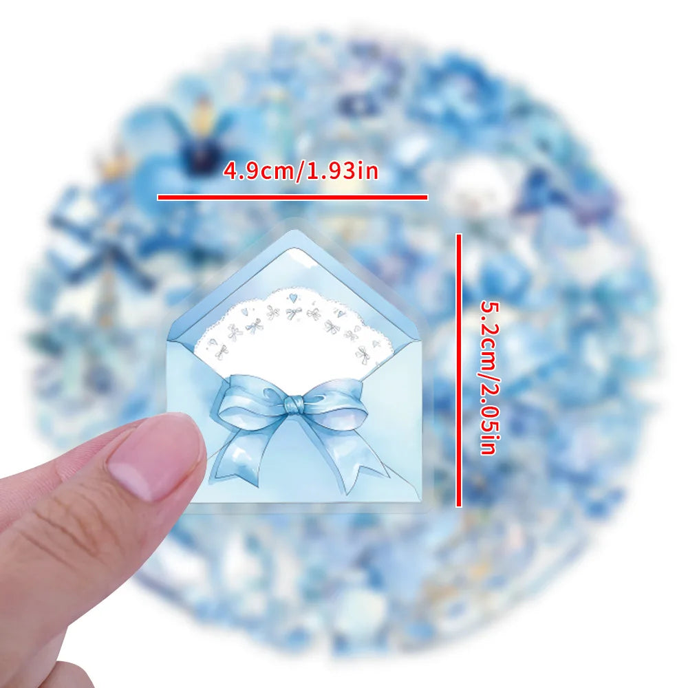 62/124 PCS Transparent PET Blue Personalized Graffiti Stationery Notebook Decor Stickers Luggage Water Cups Scooter Stickers