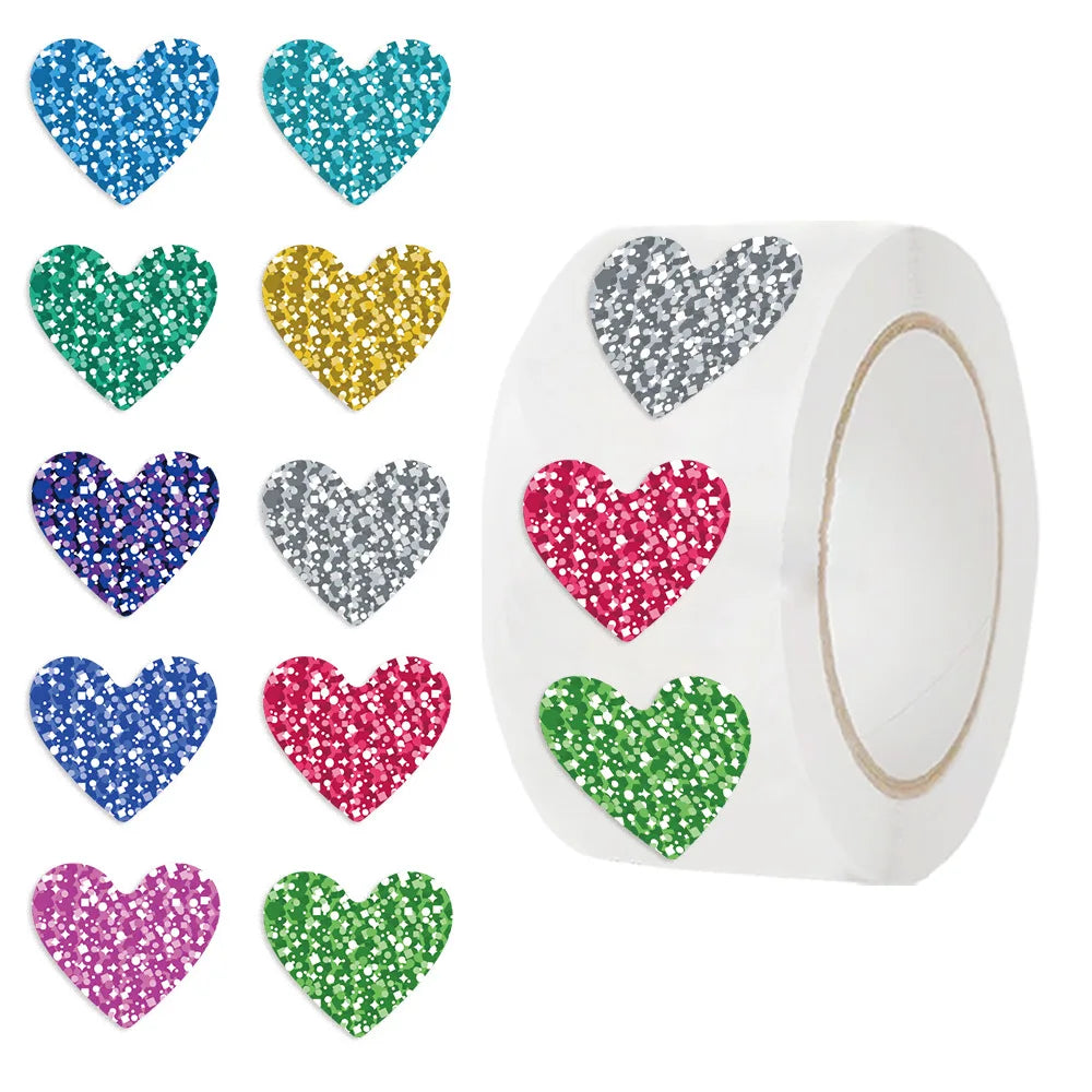 500PCS Roll Adhesive Tape Love Reward Stickers Decorative Envelope Sealing Sticker