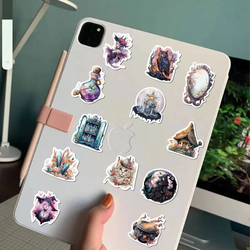 50/100PCS Realistic Witch Graffiti Stickers Decorative Guitar Notebook Luggage DIY Waterproof Stationery Stickers