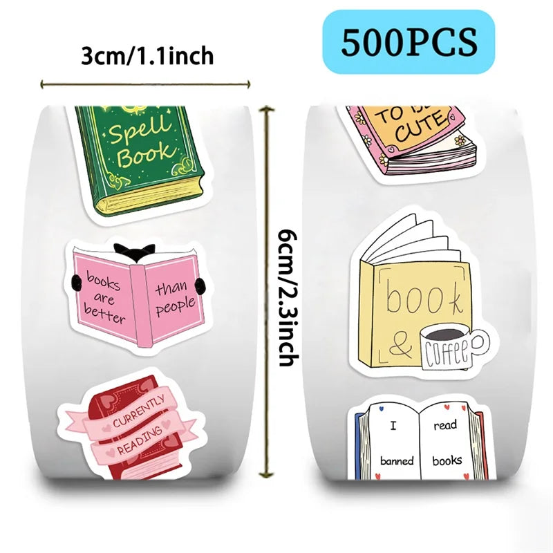 500PCS Kawaii Magic Book Sticky Paper Sticker Labels Thank You Sticker Sealing DIY Decoration Scrapbooking Supplies for Kids