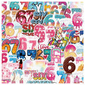 50/100PCS Cartoon 6-7 Digital Graffiti Stickers Water Cup Phone Waterproof Decoration Creative Digital Stickers