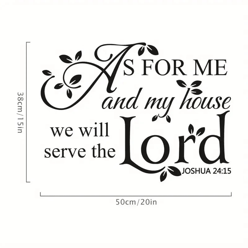 As For Me And My House We Will Serve The Lord , Bible Quotes Wall Decals Joshua Saying Home Lettering Vinyl Art Religious Quotes
