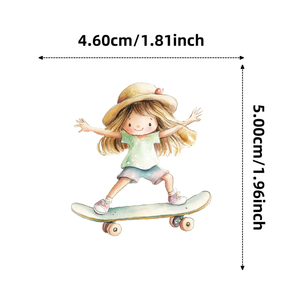 56pcs Fairy Tale Style Children's Daily Doodle Stickers DIY Decorations for Guitar Mobile Phone Case Notebook Student Stationery