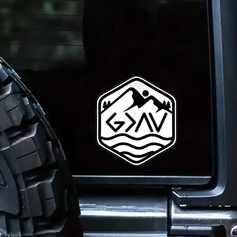 God is Greater Than Highs and Lows up down Vinyl Decal Christian Helmet Sticker, Vinyl Decal, Sticker for Cars, Windows, Laptops