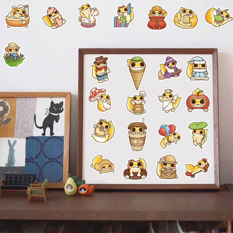 50PCS reptile pet gecko Sticker Landscaping Cartoon Personalize Graffiti Phone Creative Bicycle Waterproof Aesthetic Stickers