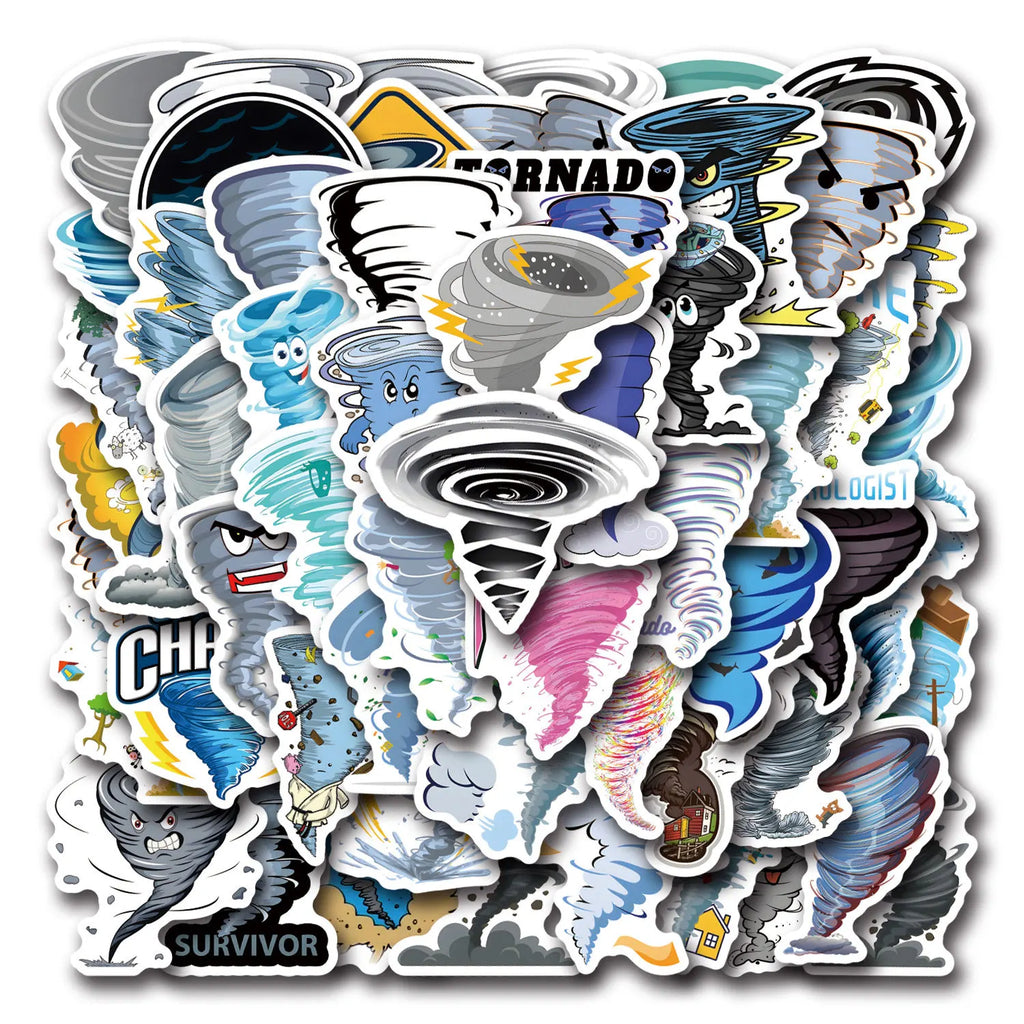 55/110PCS Tornado Cartoon Graffiti Sticker Car Luggage Water Cup Sticker DIY Notebook Stationery Sticker