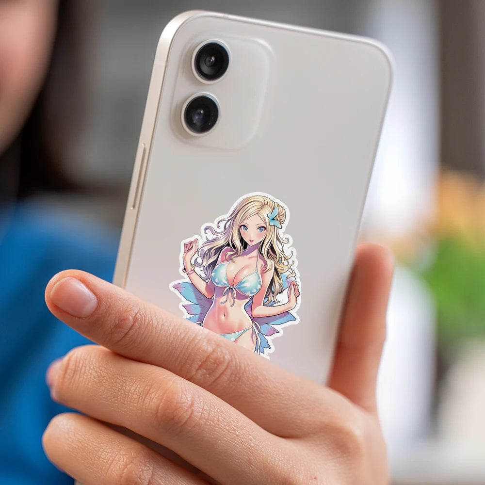 100 Pcs Cartoon Bikini Cartoon Sickers, Car Phone Water Cup Decoration Stickers, Waterproof Stationery Stickers