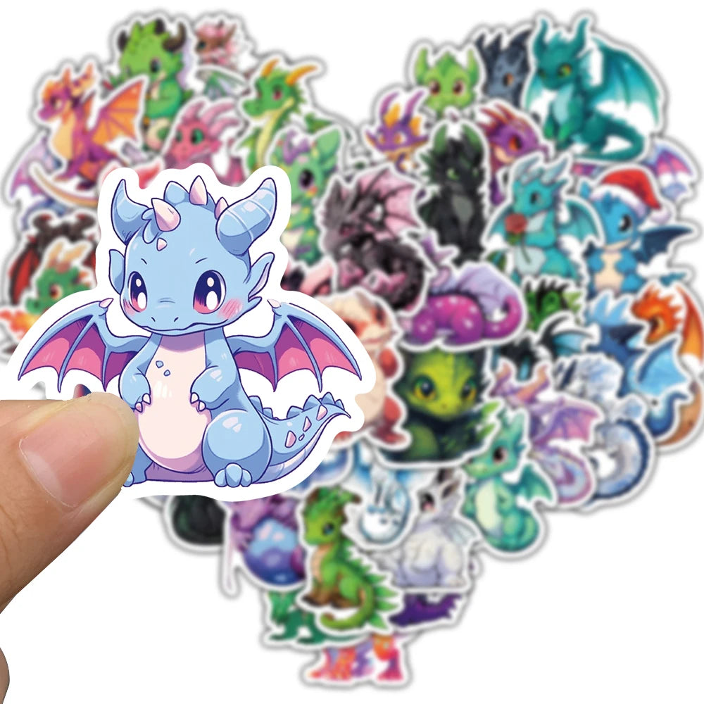 50/100PCS Cartoon Cute European Dragon Stickers Scrapbooking Aesthetic Luggage Laptop Wall Car Art Fun Decoration Decal Sticker