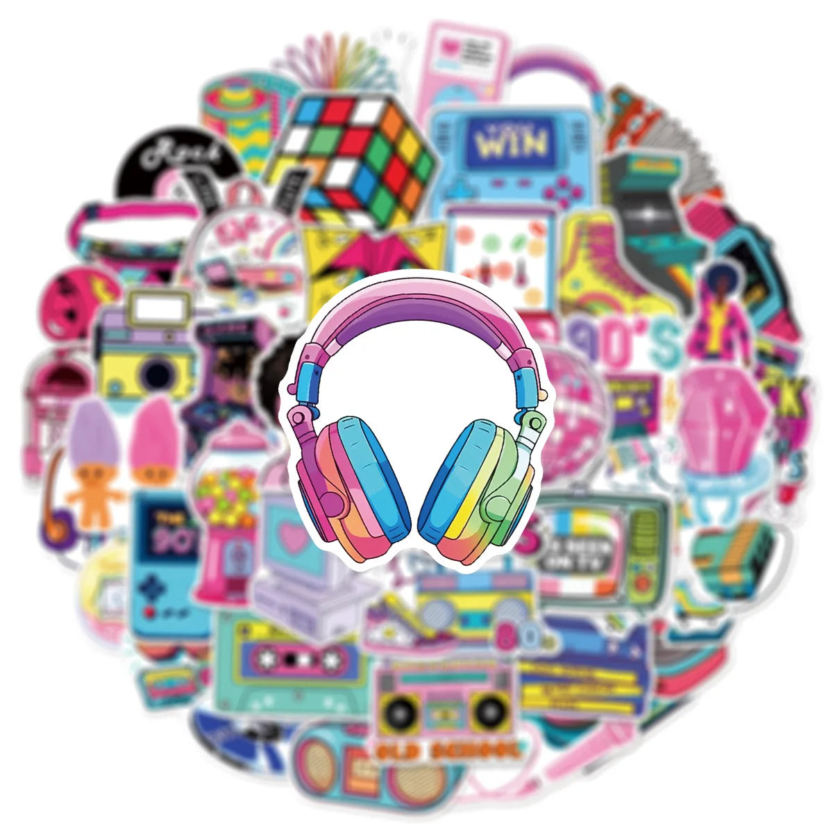 50-Pack 80s 90s Cartoon Graffiti Stickers Student Stationery Luggage Tablet Motorcycle Notebook Decorative Stickers