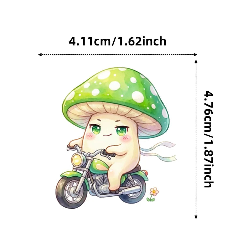 10/30/56PCS Cartoon Mushroom Man PVC Sticky Sticker Stationery DIY Children's Laptop Luggage Skateboard Decoration Scrapbooking
