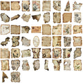 50/100PCS Cute Cartoon Retro Burnt Fragments Graffiti Waterproof Stickers Decor for Notebook Stationery Helmet Skateboard