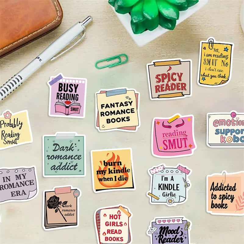 10/30/50PCS Pink Girl Book PVC Sticker Aesthetic Children's Stationery DIY Decoration Scrapbooking School Supplies for Kids