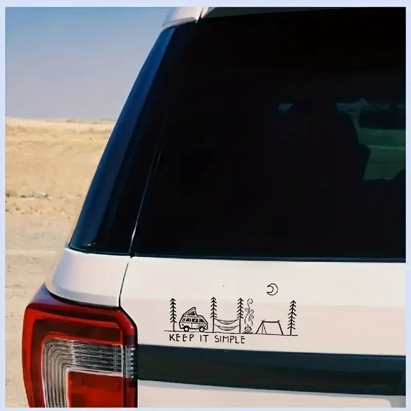 Keep It Simple - Camping Car Sticker Vinyl Decal Bumper