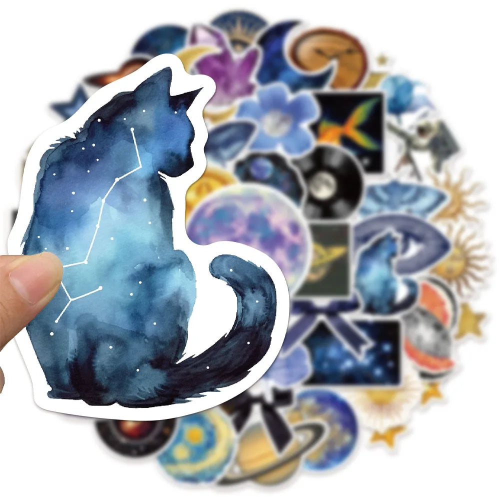 50PCS Space Star Creative Cartoon Decoration DIY Creative Phone Case Laptop Cup Speaker Toy Stickers