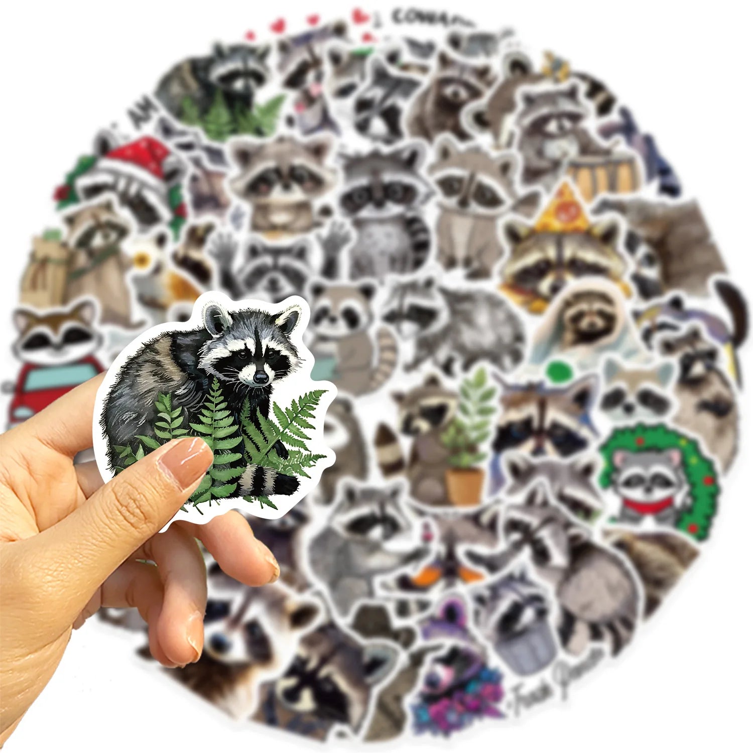 50 Pcs Cartoon New Raccoon Graffiti Stickers Decorative Guitar Notebook Luggage DIY Waterproof Stickers