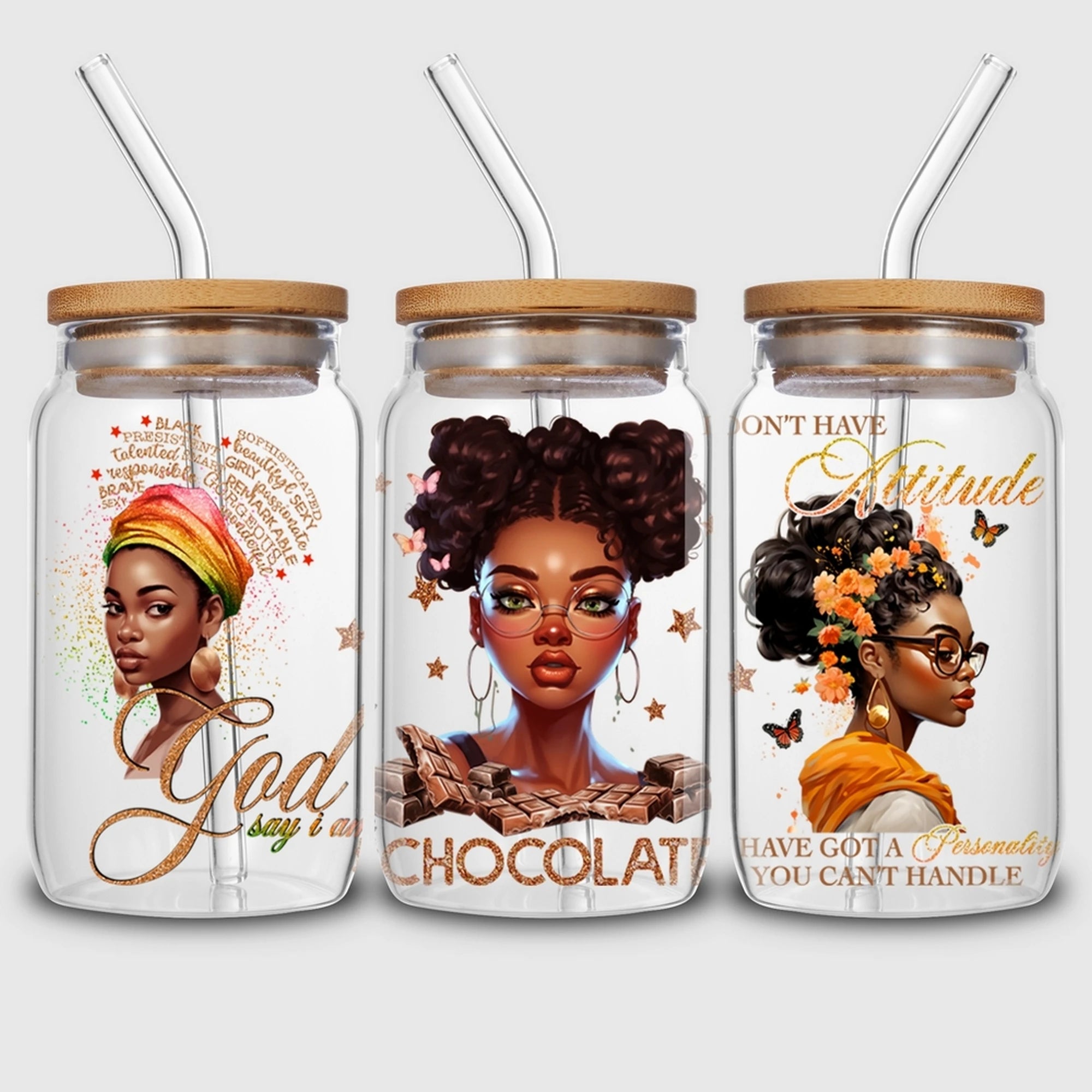 5 sheets Queen UV DTF cup stickers, DTF friction transfer stickers, waterproof transfer stickers, suitable for 16 oz glass cups