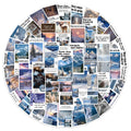 50PCS Creative Winter Scenery Label Decorative Stickers DIY Scrapbook Phone Case Laptop Tablet Toy Decorative Stickers
